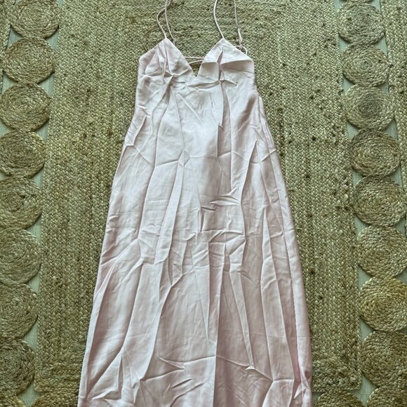 ZARA Satin Midi Dress – Pastel Pink – Size L – New (No Tags) 🎀 - Picture 8 of 13